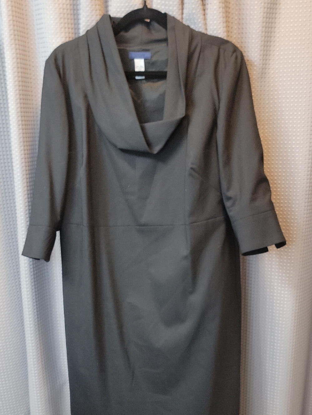 J. Crew Mad Men Style Black Wool Cowl Neck Sheath Dress 16